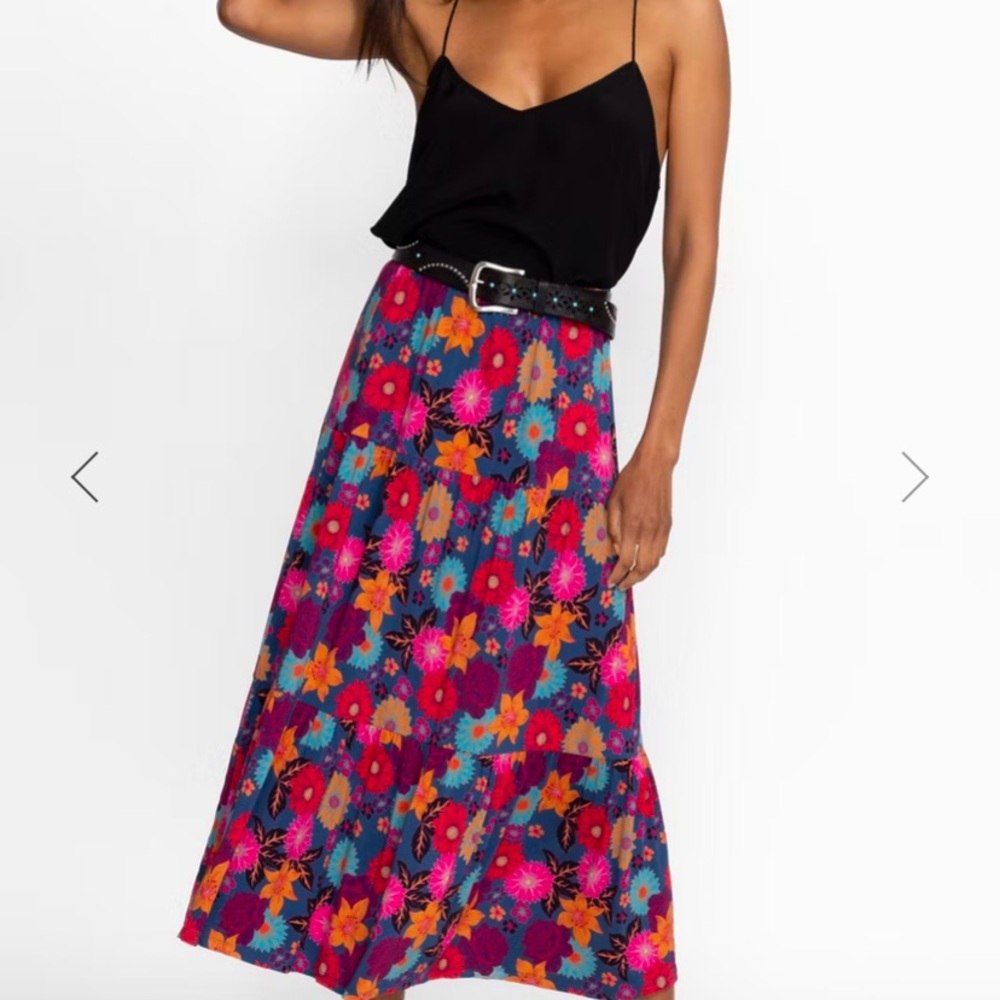 Johnny Was - Merida Floral Bamboo Jersey Tiered Skirt